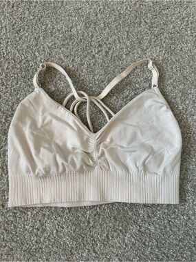 Athleta Women's Seamless Strappy Bralette in Light Beige